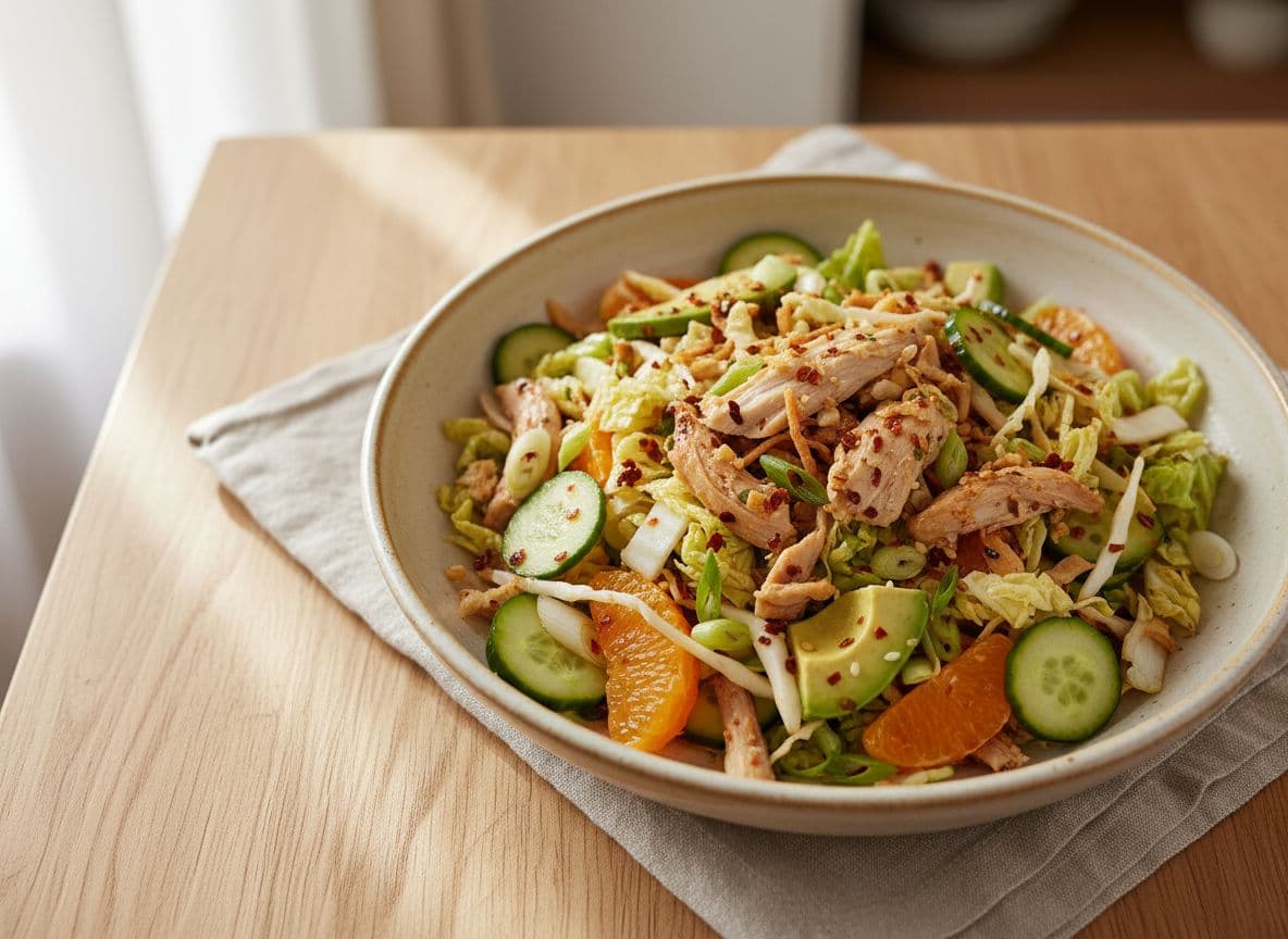 Asian Chicken Salad with Chili Crisp Dressing