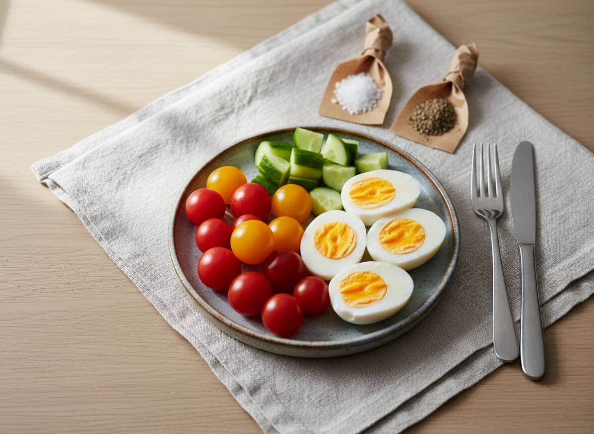 Boiled Egg and Cherry Tomato Snack Box