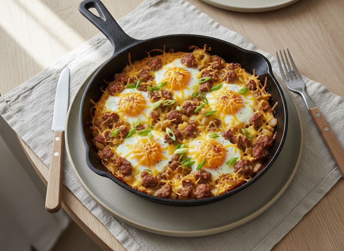 Breakfast Sausage & Cheddar Skillet