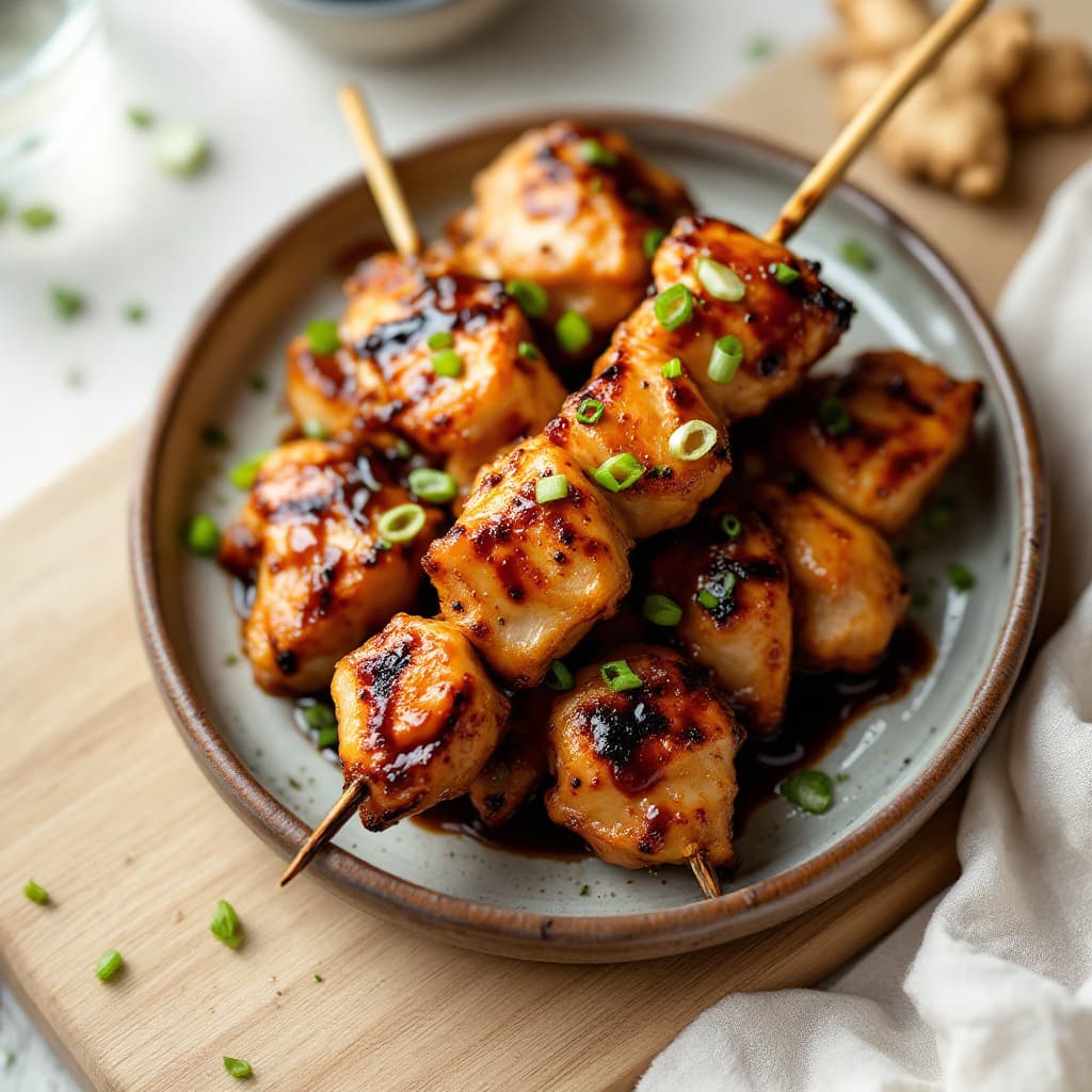Chicken Yakitori Skewers with Tare Glaze