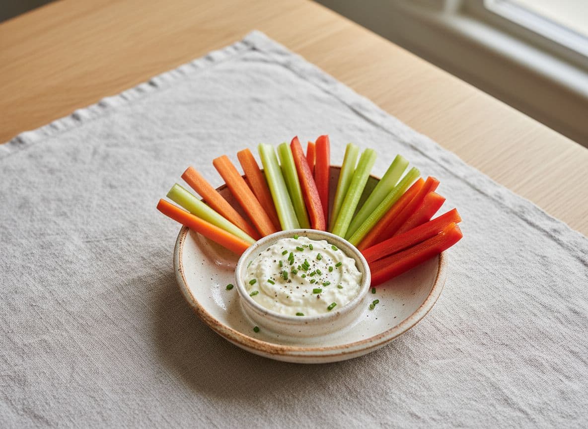 Cottage Cheese Dip with Veggie Sticks