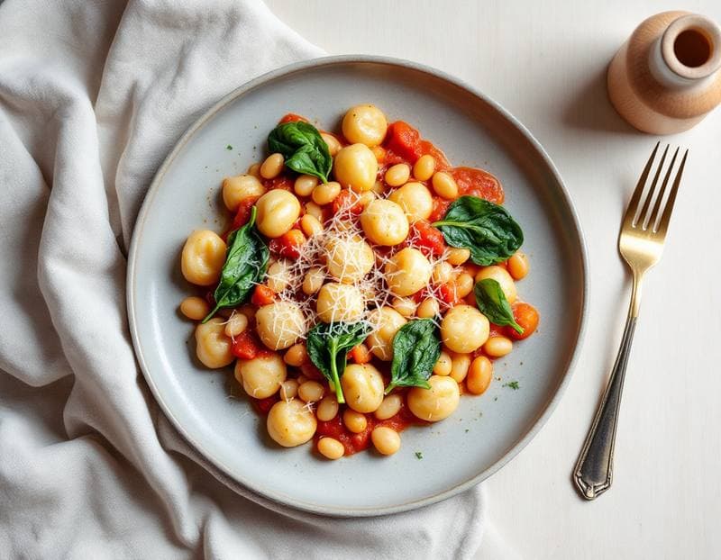 Creamy tomato and white bean gnocchi