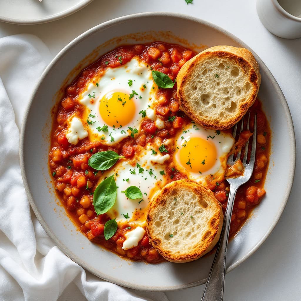 Eggs in Purgatory with Mozzarella