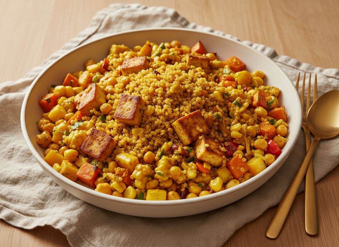 Golden Goddess Salad with Turmeric Tofu and Quinoa