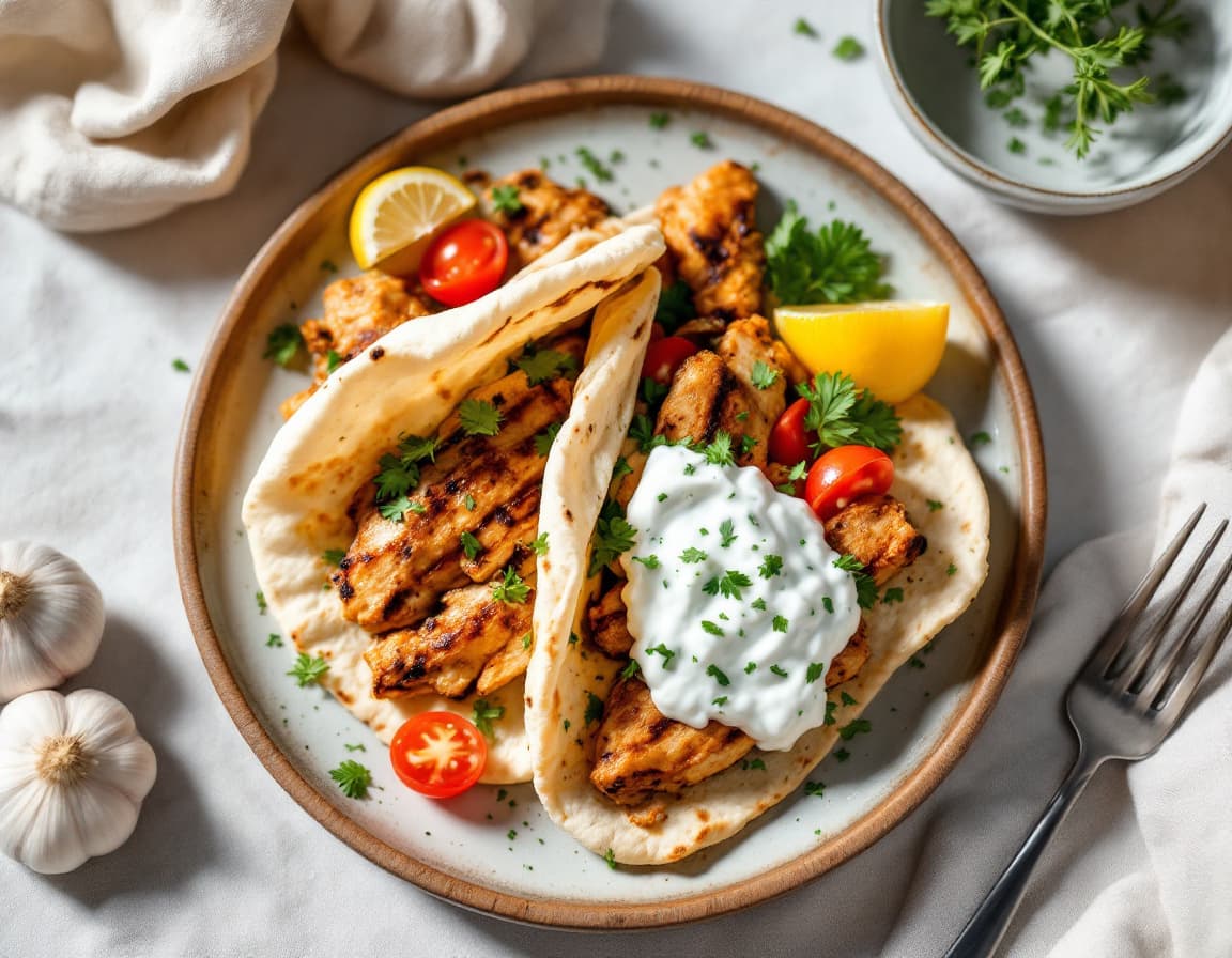 Greek Chicken Souvlaki with Tzatziki