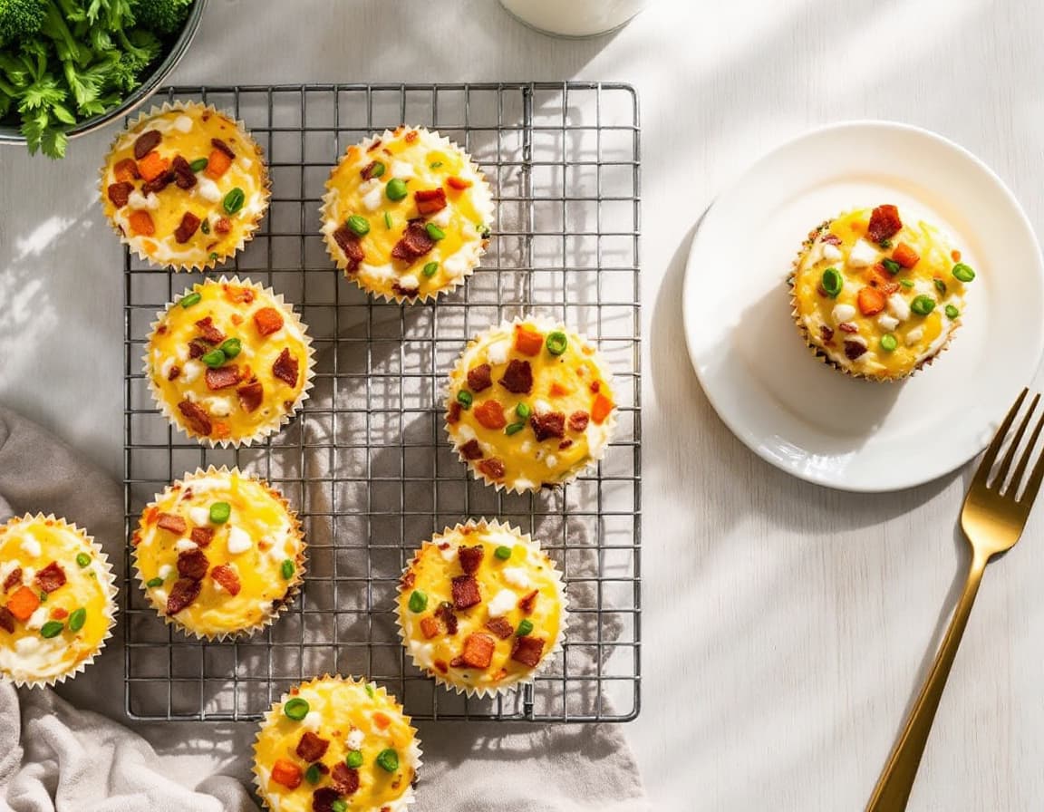 High Protein Egg White Muffins with Turkey Bacon
