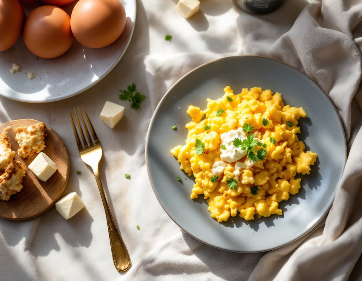 High-Protein Scrambled Eggs with Cottage Cheese
