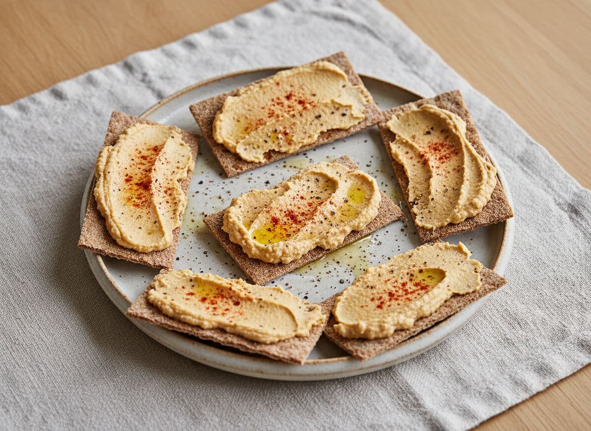 Hommus and Rye Crispbread