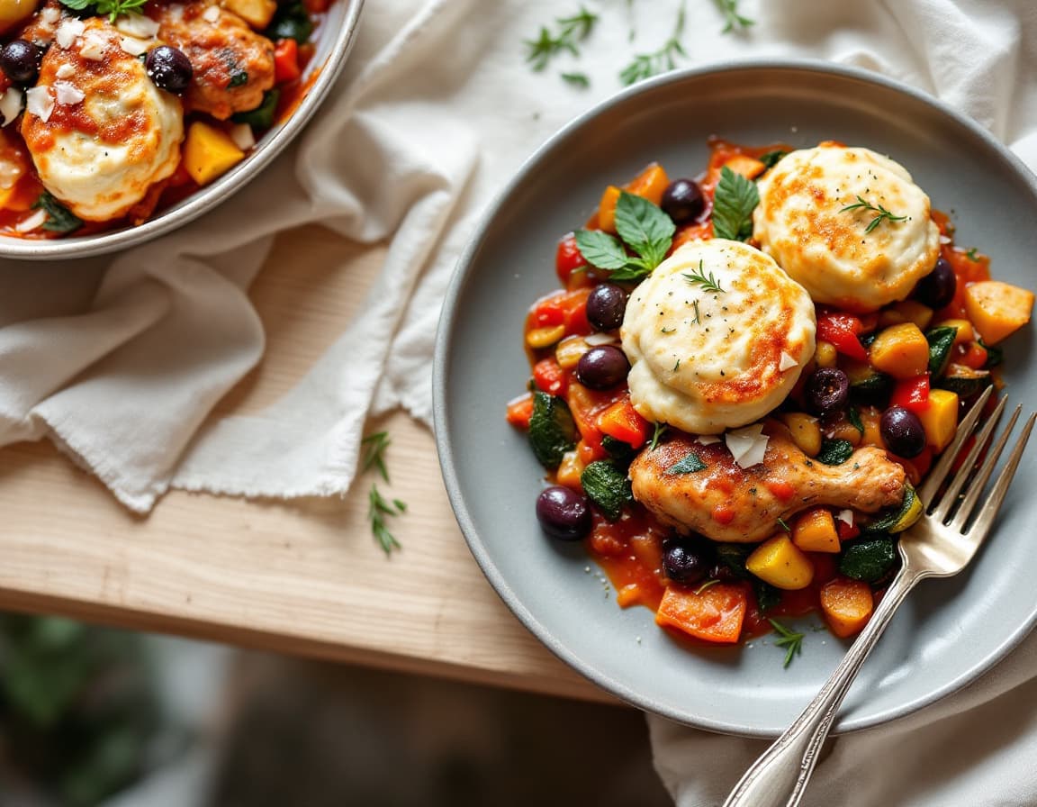 Italian-Style Baked Chicken with Ricotta Dumplings
