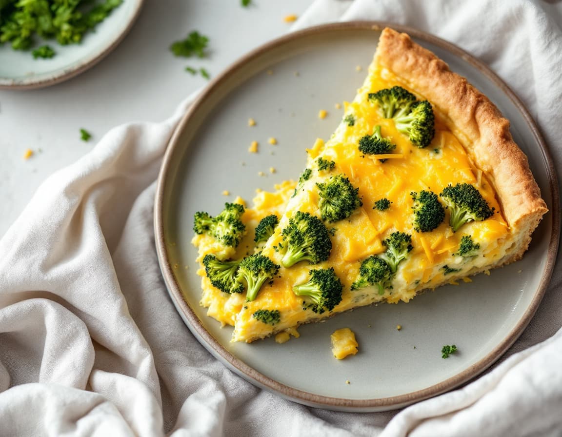 Keto Broccoli Cheddar Quiche
