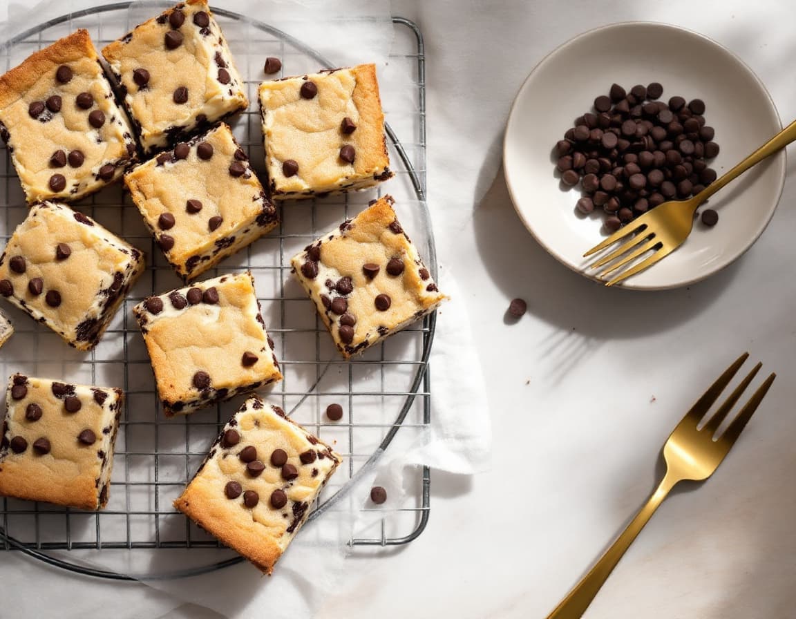 Keto Chocolate Chip Cookie Cheesecake Bars