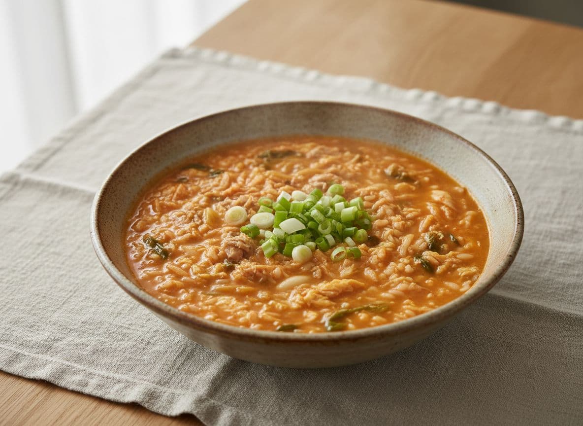Kimchi and Tuna Rice Porridge (Chamchi Kimchi Juk)