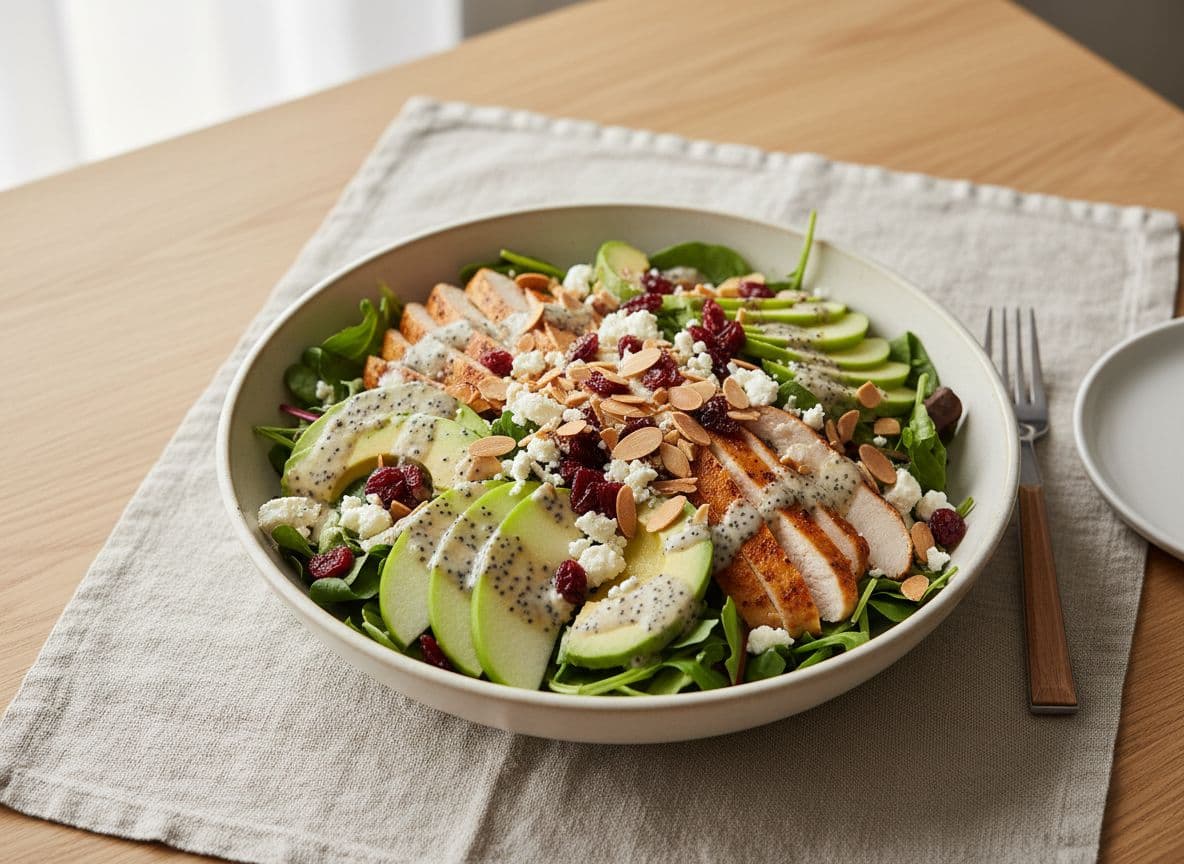 Chicken, Green Apple Salad with Poppy Seed Dressing
