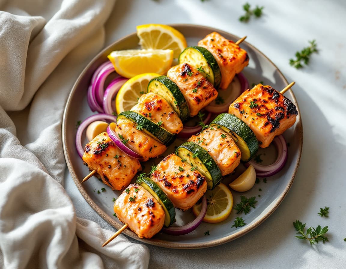 Mediterranean Salmon Kabobs