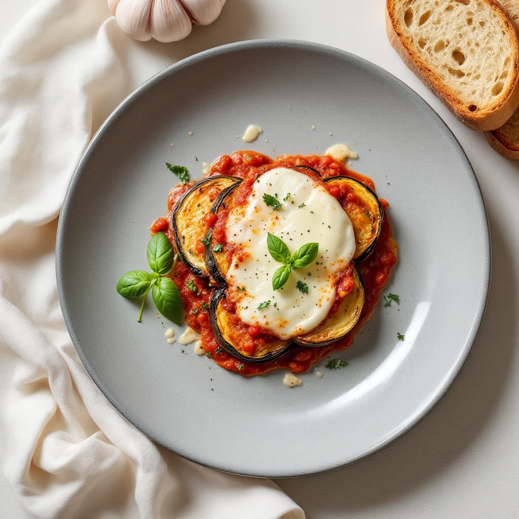 Melanzane alla Parmigiana with Crusty Bread