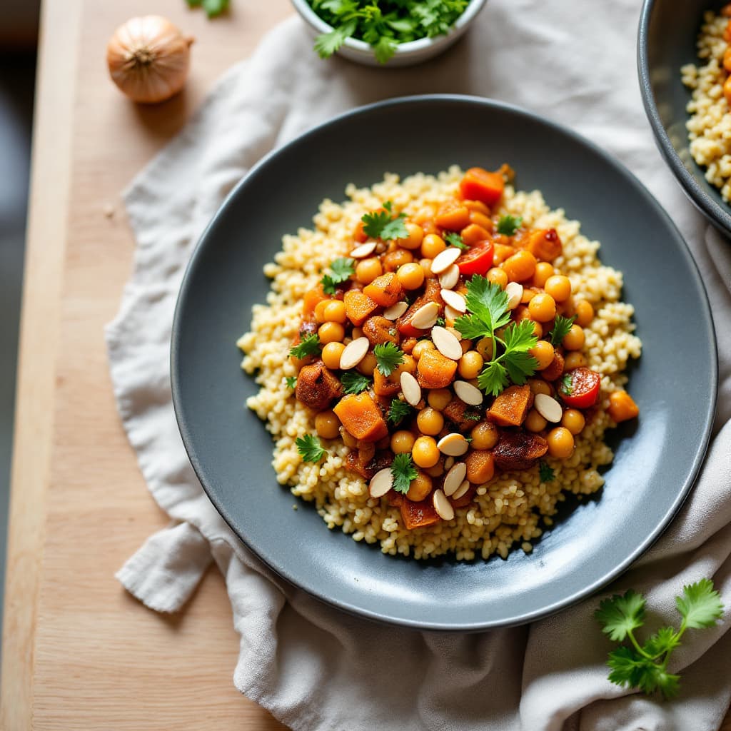 Moroccan Chickpea & Apricot Tagine with Couscous