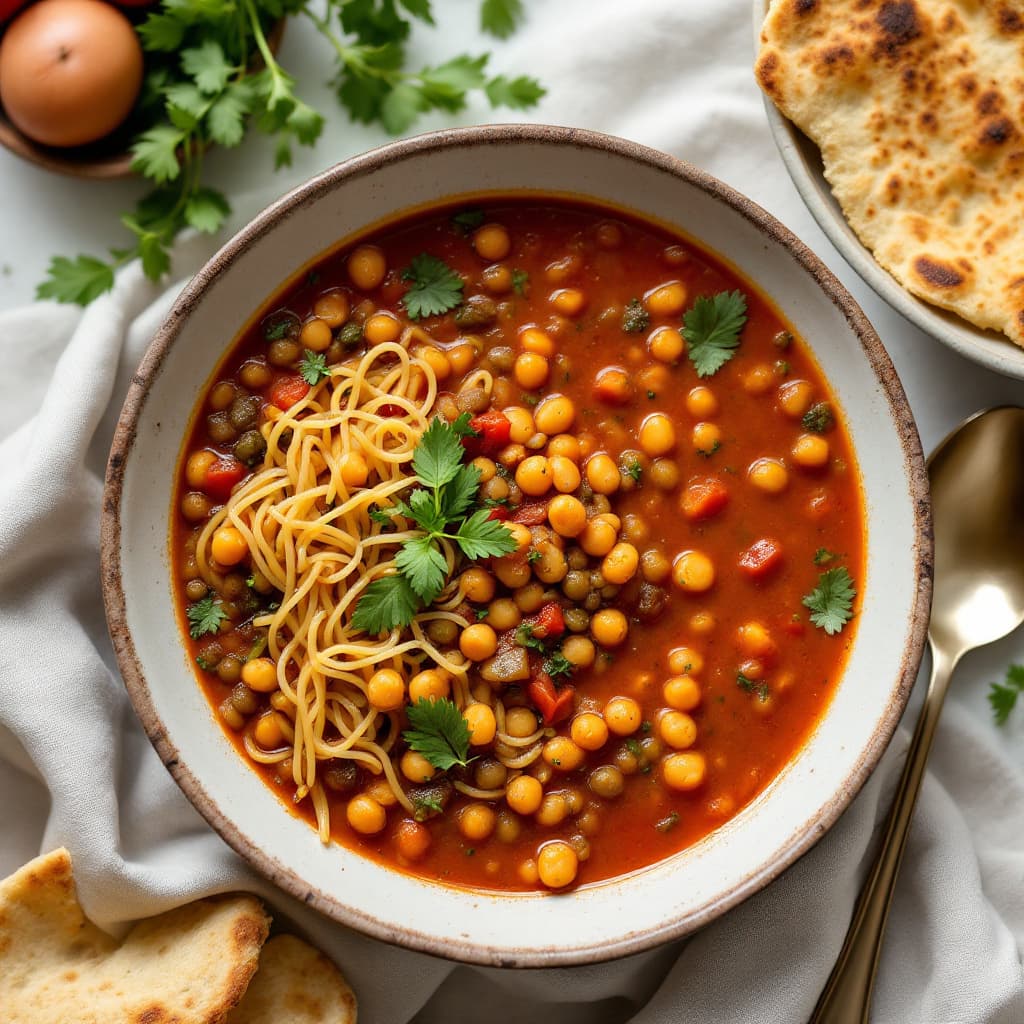 Moroccan Harira (Vegan Lentil & Chickpea Soup)