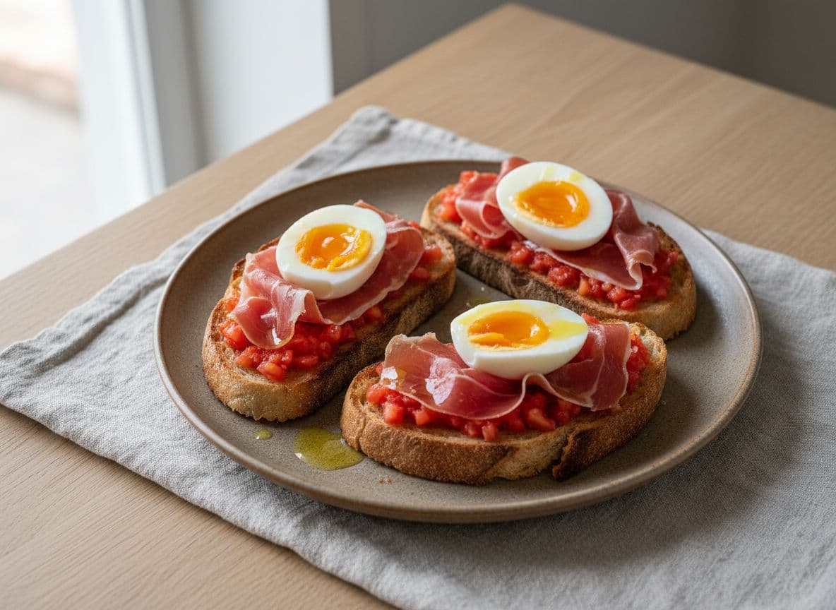 Pan con Tomate with Jamón and Soft-Boiled Egg