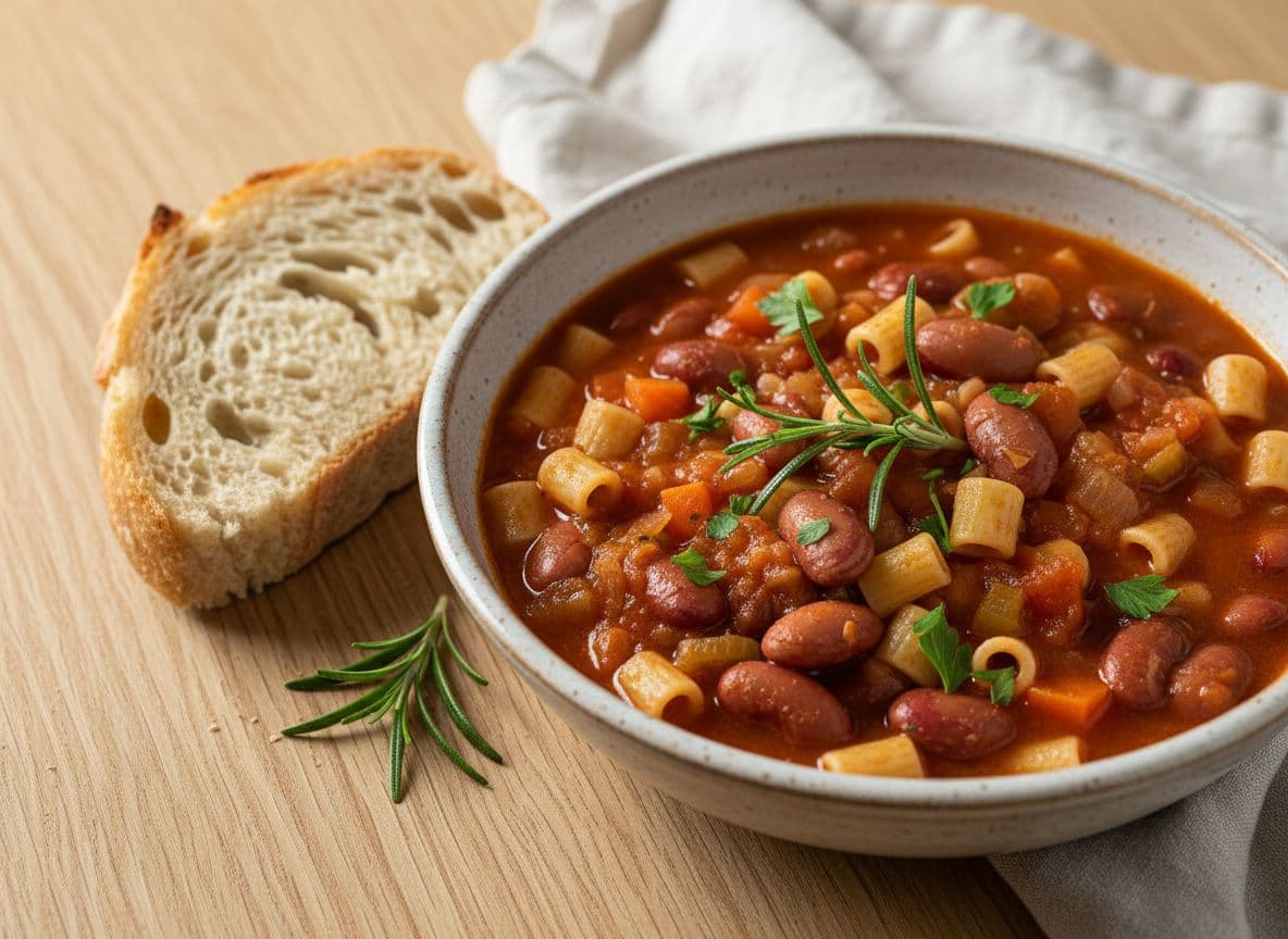 Pasta e Fagioli with Borlotti Beans and Rosemary