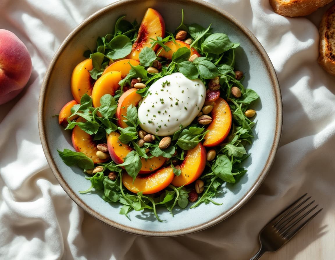 Peach and Burrata Salad