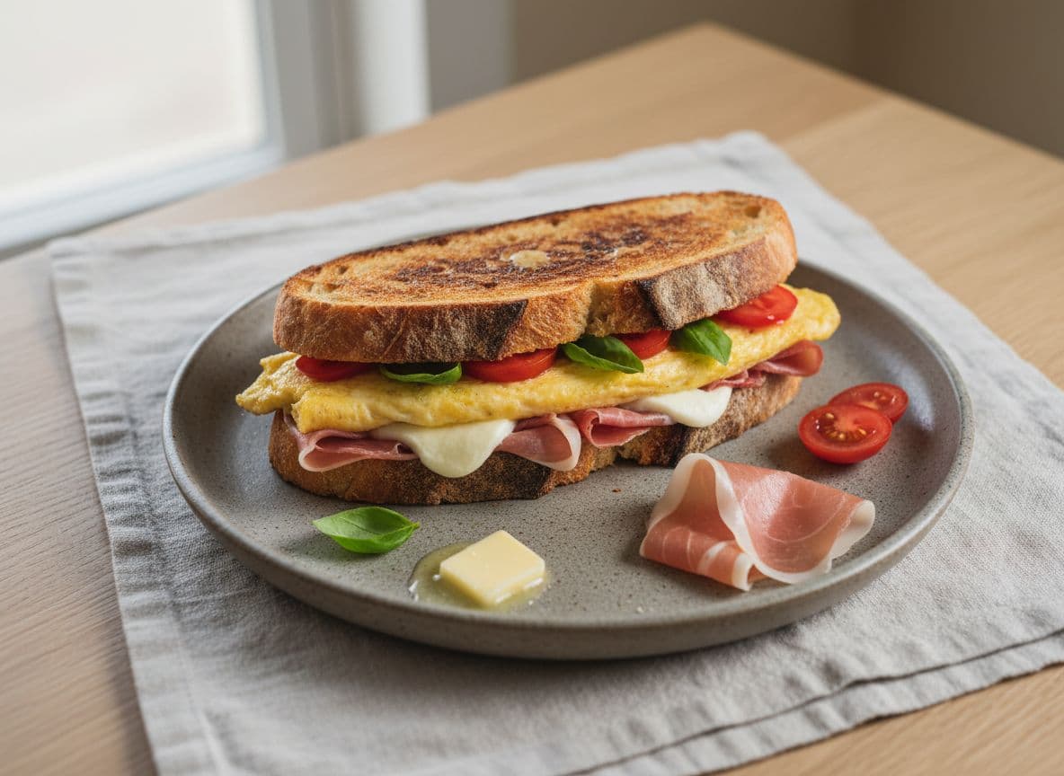 Prosciutto & Egg Breakfast Panini