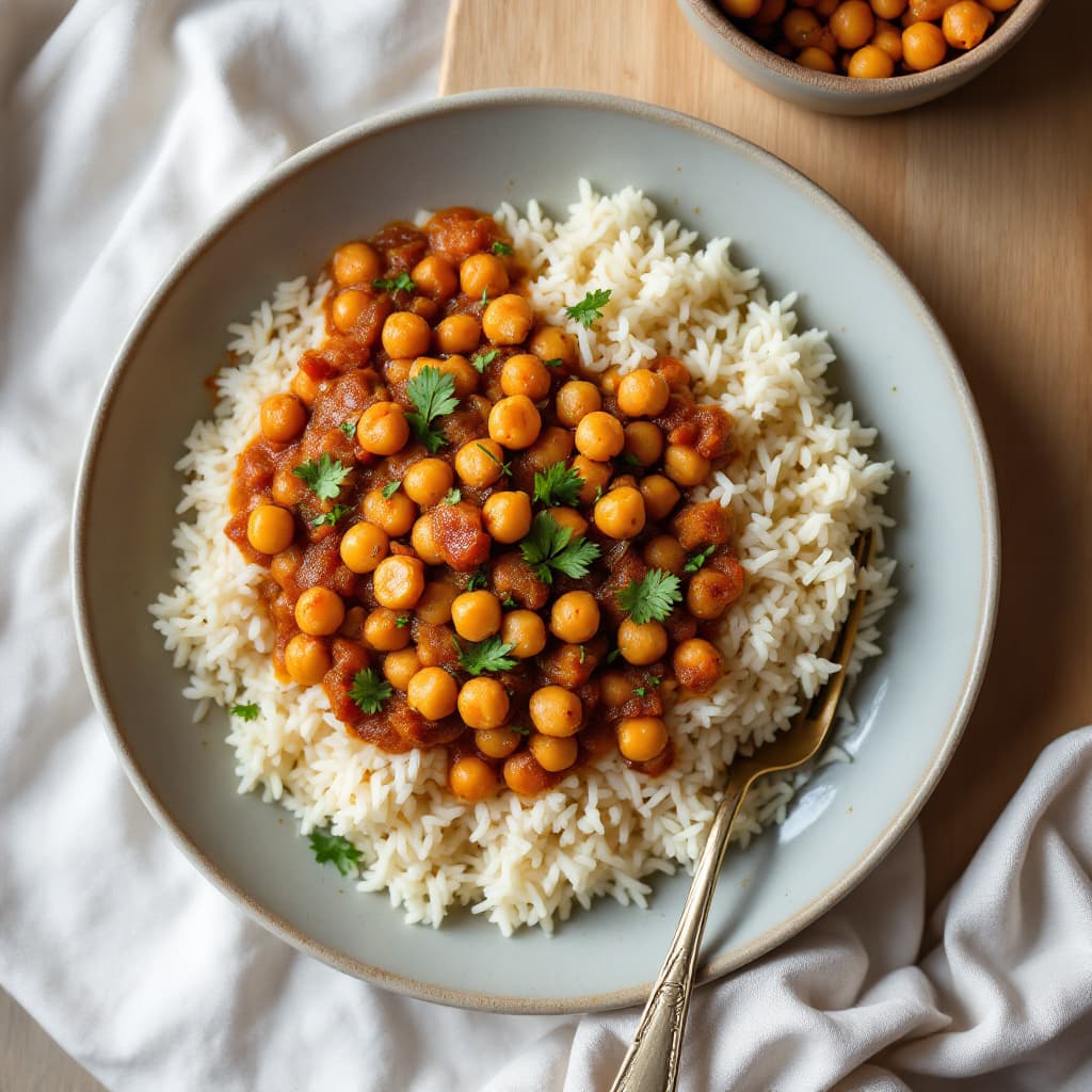 Punjabi Chana Masala with Basmati Rice