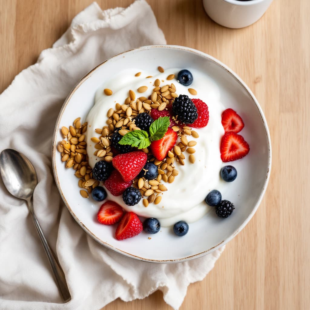 Quark and Berry High-Protein Pot with Toasted Seeds