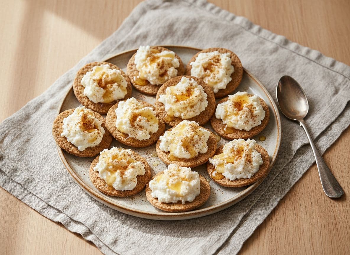 Ricotta and Honey on Wholegrain Crackers