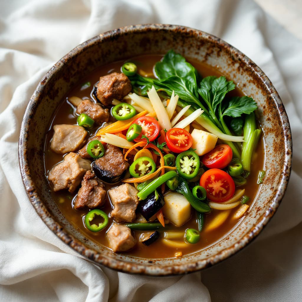 Sinigang na Baboy (Filipino Sour Pork and Tamarind Soup)