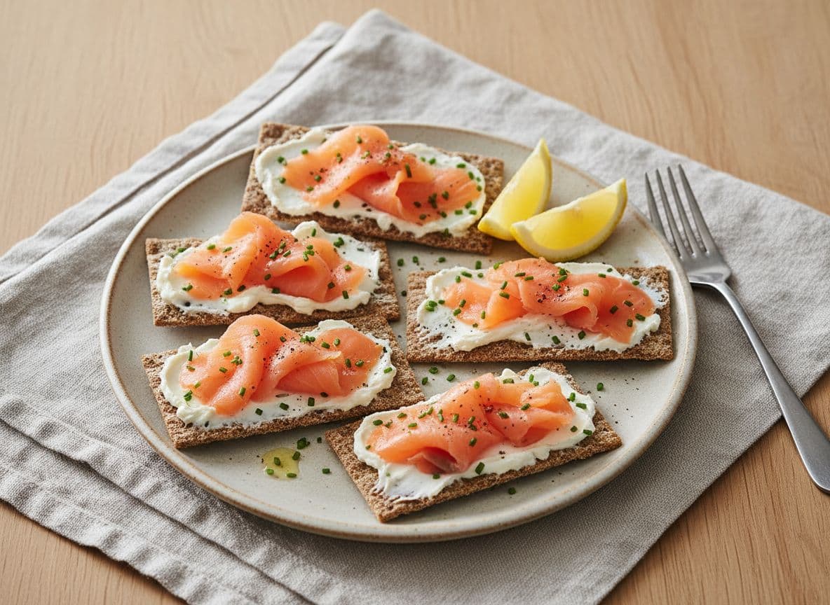 Smoked Salmon and Cream Cheese Crispbread