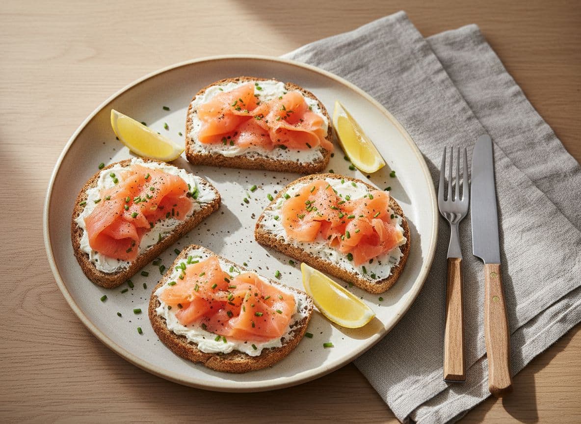 Smoked Salmon and Cream Cheese on Rye