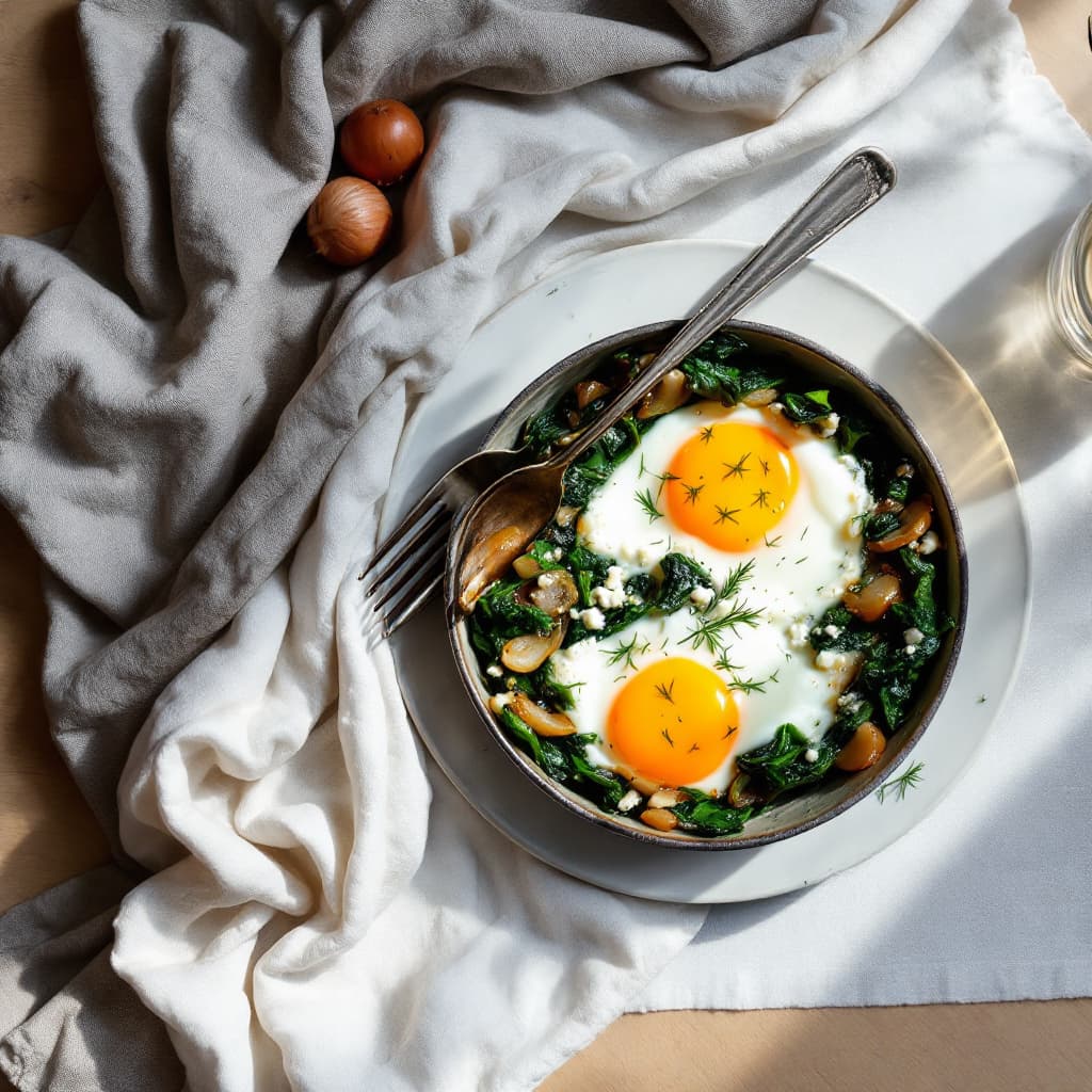 Spinach & Fetta Baked Eggs