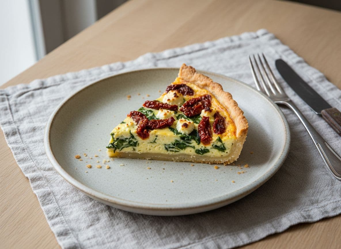 Sun-Dried Tomato, Spinach and Fetta Quiche