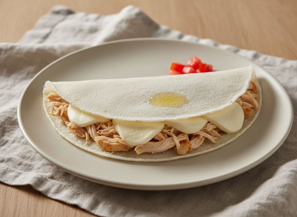 Tapioca Crepes with Chicken & Cheese