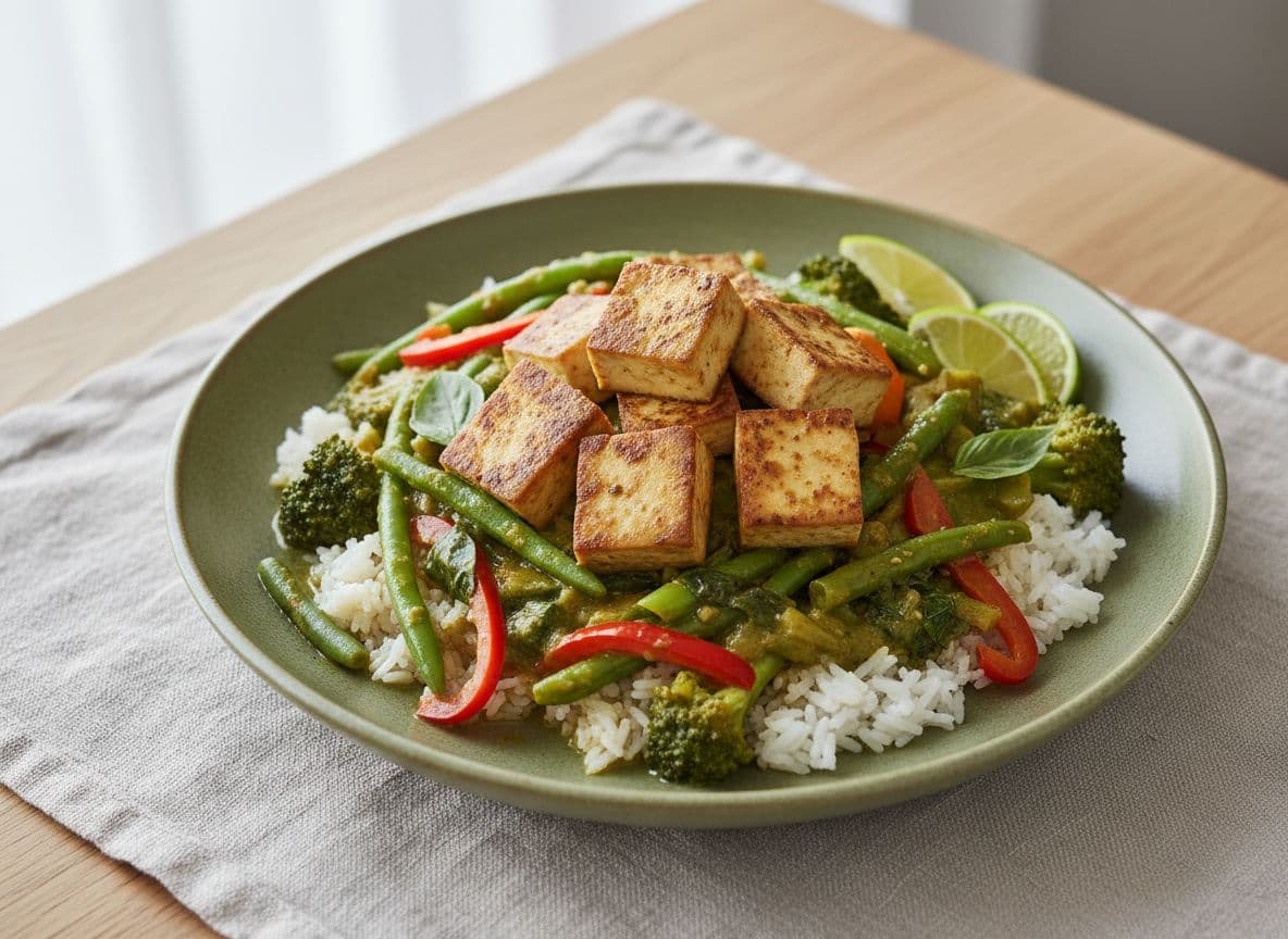 Thai green curry with jasmine rice
