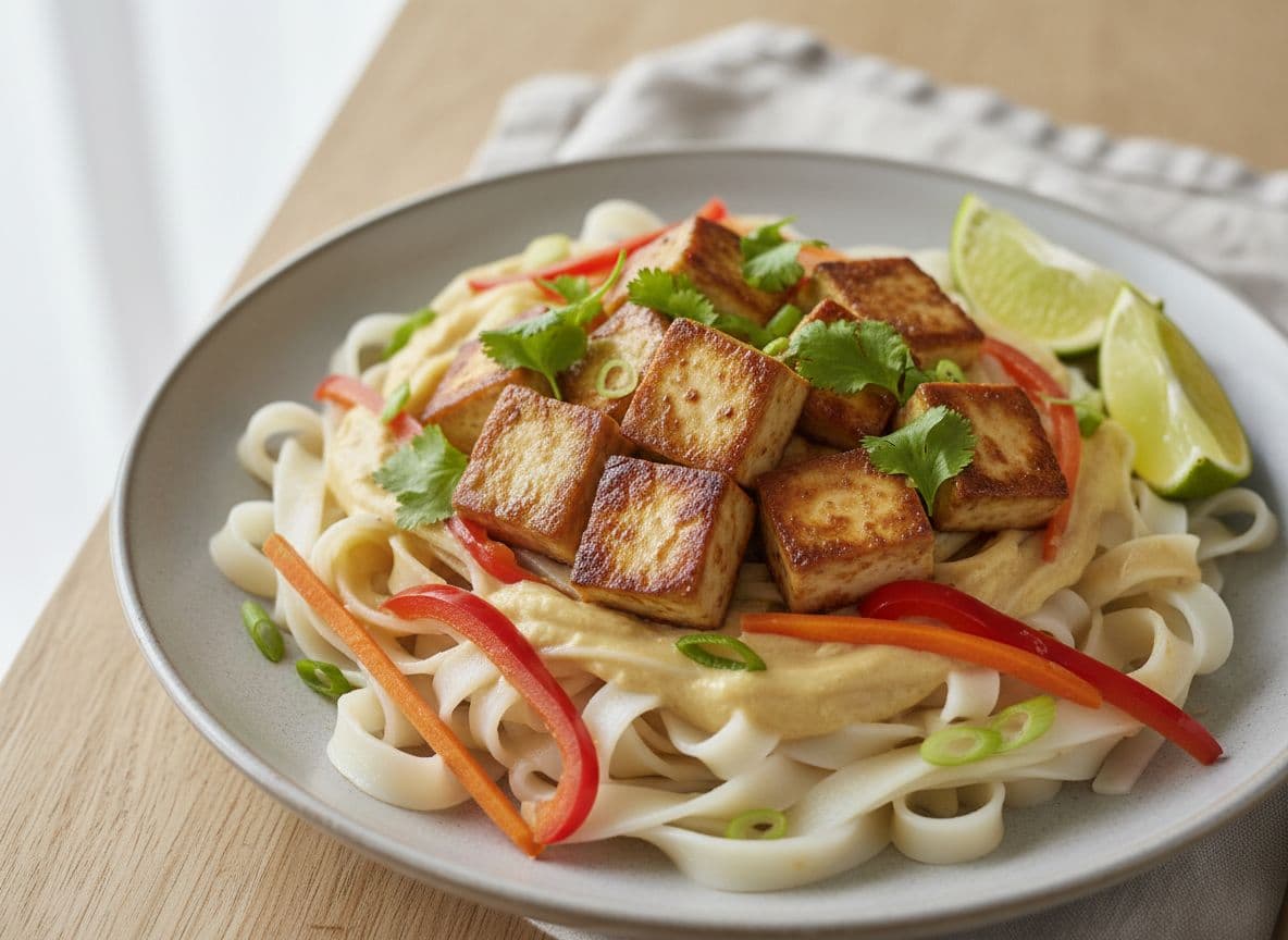 Thai peanut-free tofu satay noodles