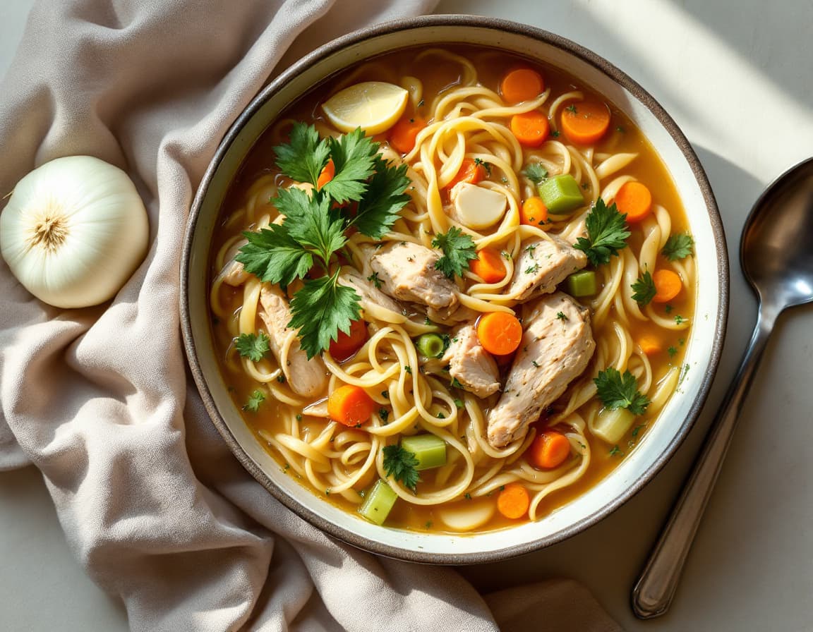 The Coziest Chicken Noodle Soup