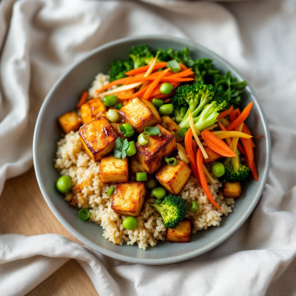 Tofu & Vegetable Teriyaki Donburi