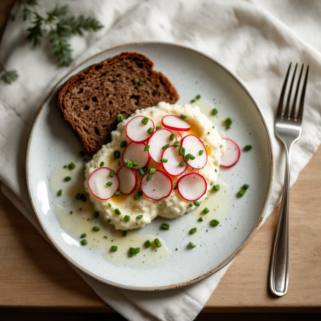 Twarog with Radish, Chives and Rye