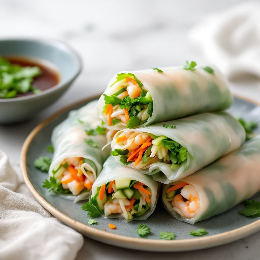 Vietnamese Summer Rolls with Prawns and Herbs