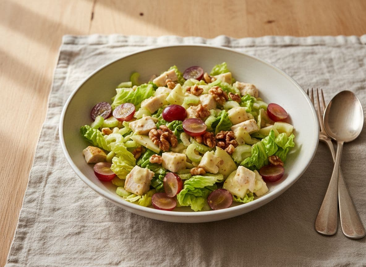 Waldorf Salad with Chicken, Grapes and Toasted Walnuts